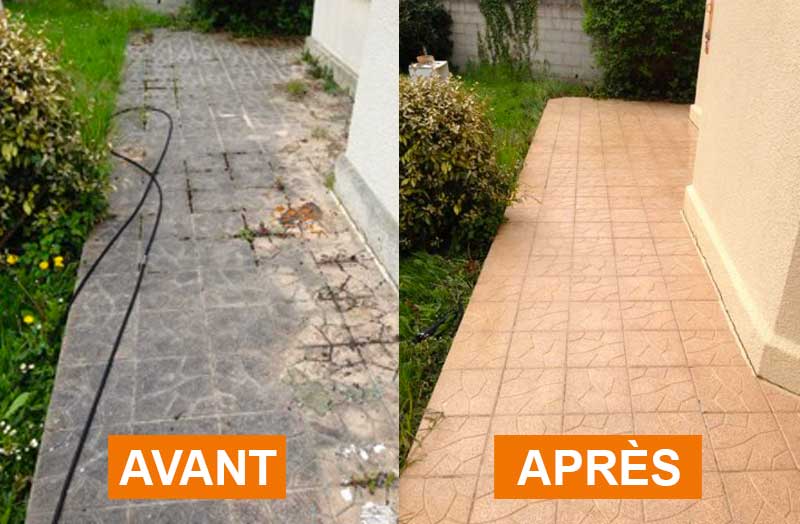 Nettoyage des extérieurs LE ROY DES TOITS en Belgique : Nettoyage et traitement anti-mousse sur pavé, klinker, pierre bleue, muret, terrasse … intervention en BELGIQUE: région Flamande, Wallonne et Bruxelles, Liège ….