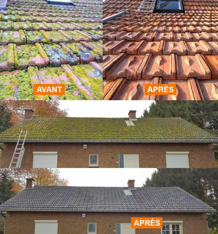Nettoyage et peinture hydrofuge toiture -  LE ROY DES TOITS artisan couvreur en Belgique : région Flamande, Wallonne et Bruxelles, Liège ….nettoyage, démoussage, traitement anti-mousse toiture. peinture hydrofuge toiture. 